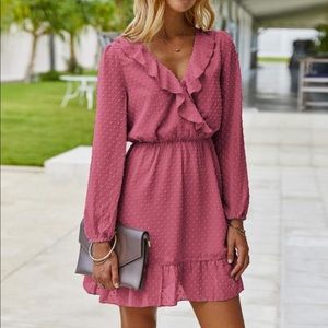 SHEIN Pink Dress Long Sleeve